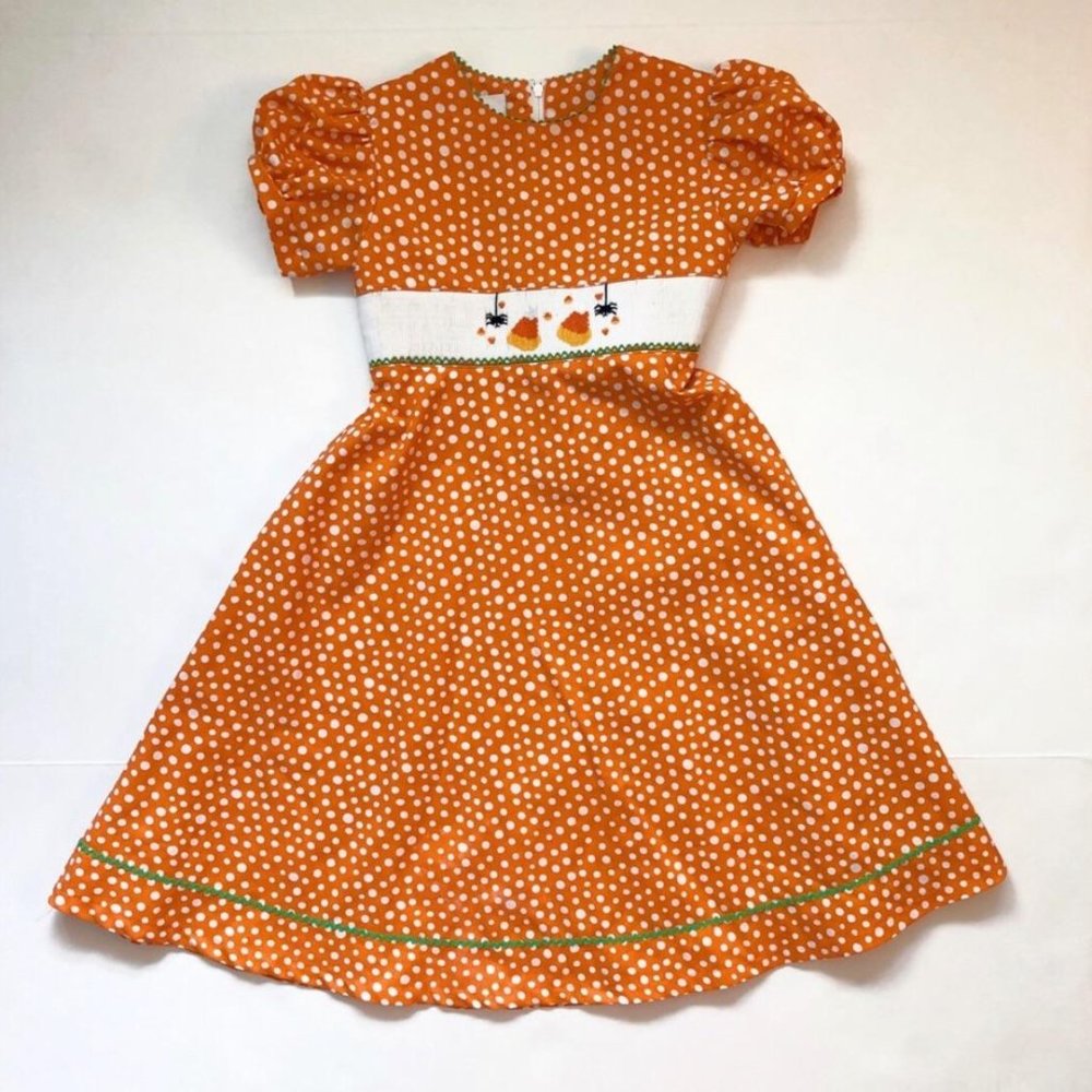Smocked Halloween Dress 5 EUC